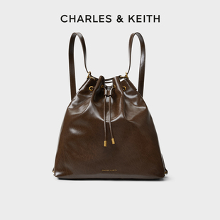 女包CK2 CHARLES&KEITH秋季 10151393柔軟多功能單肩水桶包雙肩包