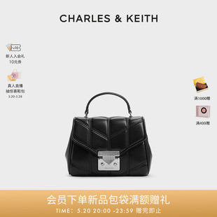 金属扣手提斜挎信封包 50782311时尚 CK2 CHARLES&KEITH24春夏新款