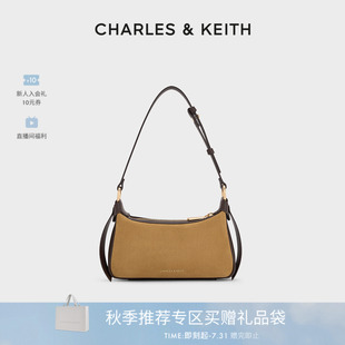 CHARLES&KEITH25秋新款 1柔軟簡(jiǎn)約絨面手提腋下包女 20671784 CK2