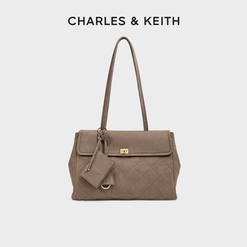 绒面菱格腋下包CHARLES＆KEITH