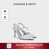 新款 CK1 60280501气质尖头一字带高跟鞋 CHARLES&KEITH26春季 凉鞋