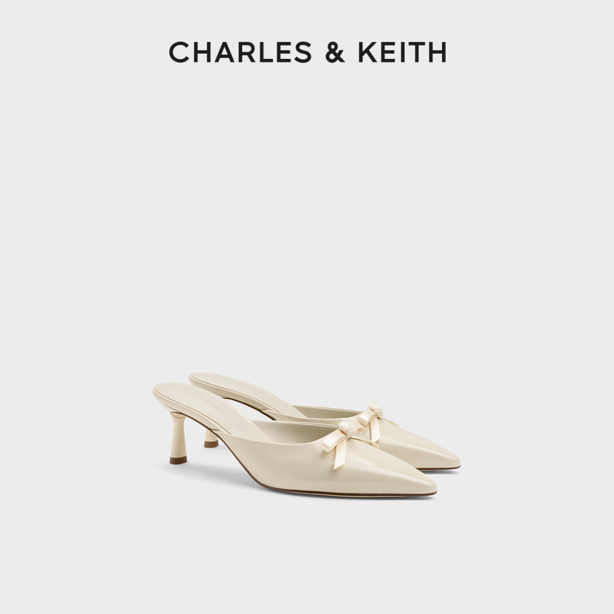 CHARLES&KEITH26春新款CK1-60361614蝴蝶结高跟穆勒鞋包头凉拖鞋,女鞋,包头拖,淘宝优惠券,粉丝福利购,淘宝优惠卷