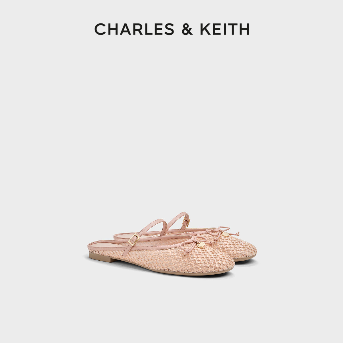 CHARLES&KEITH26夏季新款CK1-70580304蝴蝶结平底穆勒鞋凉鞋拖鞋