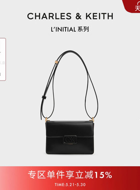 CHARLES&KEITH春季女包SL2-20271321牛皮单肩斜挎信封包小方包女