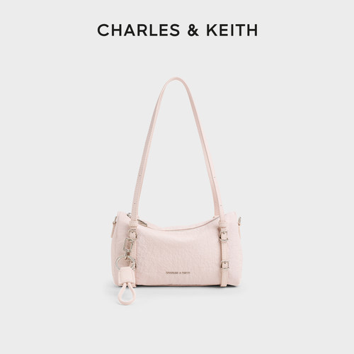 CHARLES&KEITH26秋新款CK2-20151613-1褶皱轻便单肩腋下波士顿包