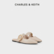 70381024尖头平底金属扣穆勒鞋 CHARLES&KEITH24春新款 女 拖鞋 CK1