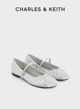 CHARLES&KEITH女鞋CK1-71720057新中式蝴蝶结玛丽珍鞋芭蕾舞鞋