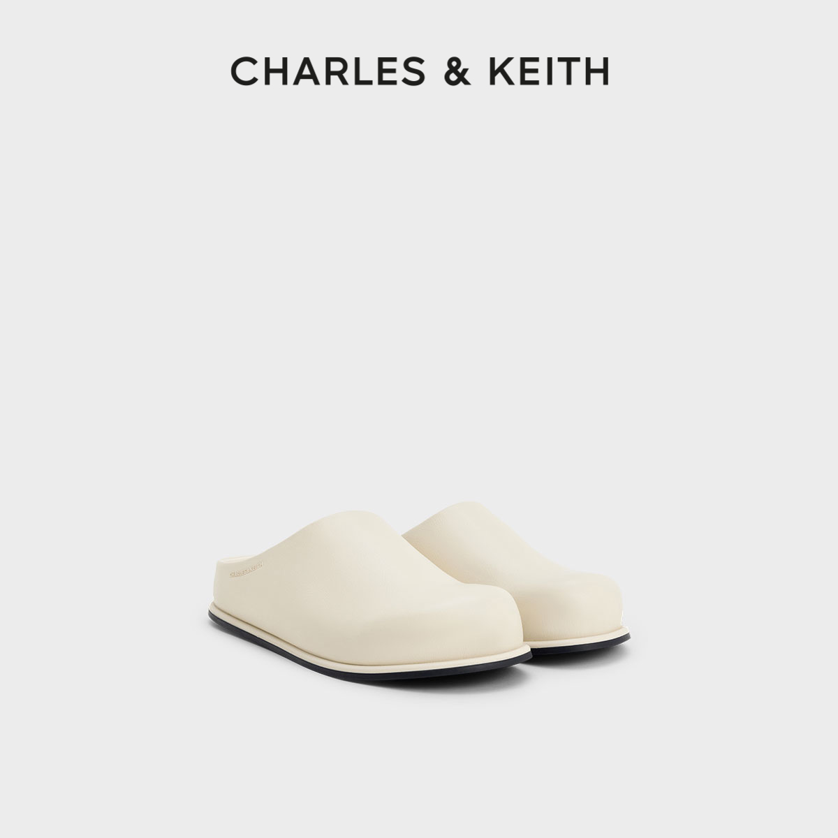 CHARLES&KEITH25秋季新款CK1-70381087简约复古玛丽珍勃肯鞋拖鞋