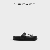 CHARLES&KEITH秋冬女鞋 饰人字拖外穿拖鞋 CK1 70920183厚底金属装