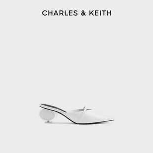 尖头穆勒鞋 CHARLES&KEITH24春新款 60280434法式 女 CK1 异形跟拖鞋