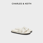 70381113度假风编织平底一字拖鞋 CHARLES&KEITH秋冬女鞋 CK1 女