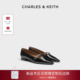 CHARLES&KEITH26春新款 单鞋 CK1 70381185一字带尖头平底玛丽珍鞋
