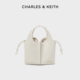 2拼接抽绳菜篮子斜挎水桶包 CK2 10671633 CHARLES&KEITH24夏新款