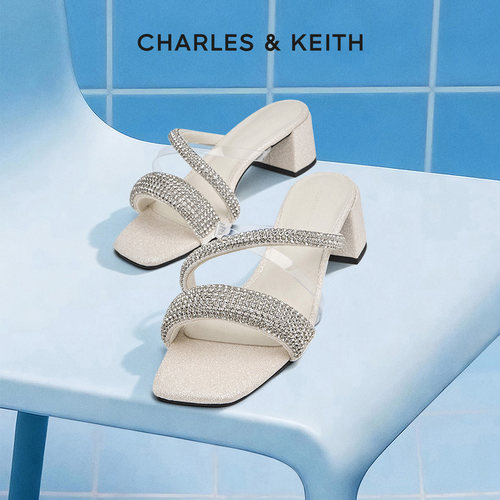时尚方头满钻凉拖CHARLES&KEITH