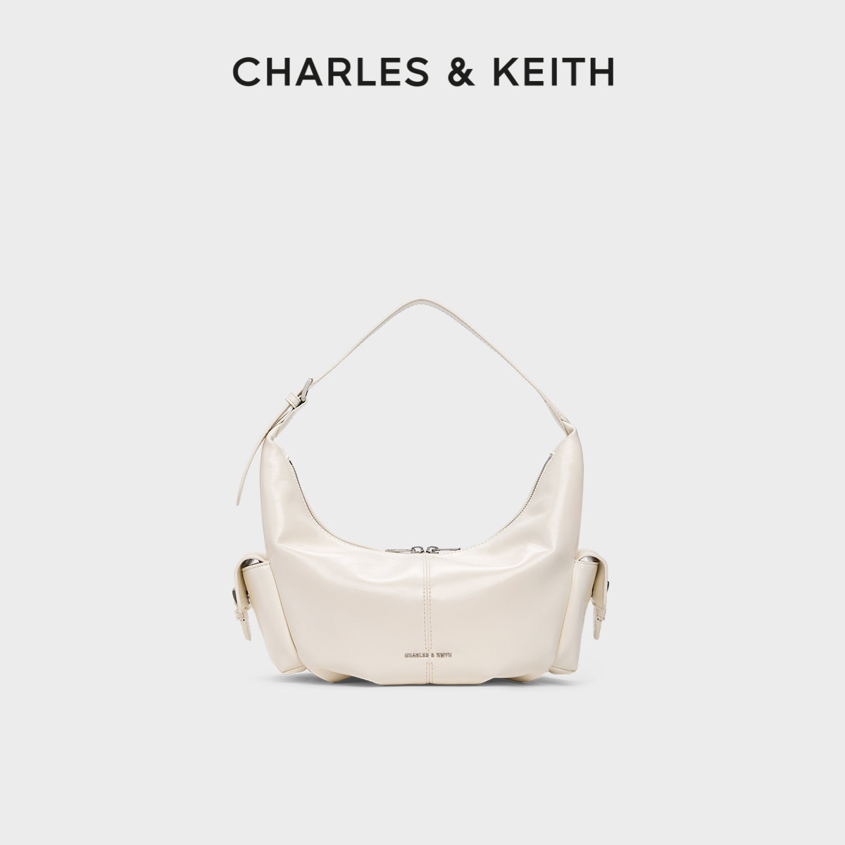 CHARLES&KEITH26夏季新款CK2-80782837小号hobo时尚油蜡皮腋下包