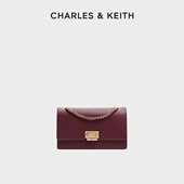 CHARLES&KEITH秋冬女包CK2 20840579金属扣链条单肩国王包婚包女