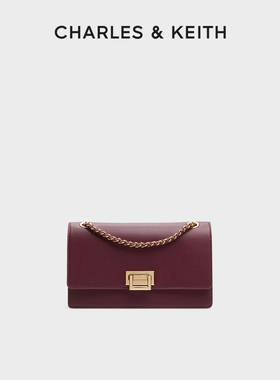 CHARLES&KEITH秋冬女包CK2-20840579金属扣链条单肩国王包婚包女