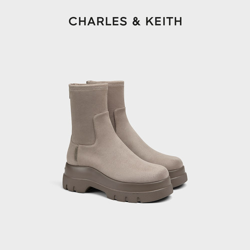 CHARLES＆KEITH复古厚底短靴