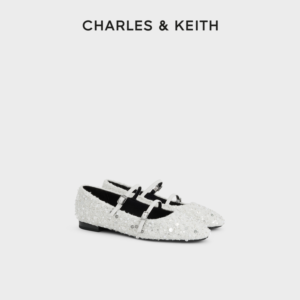 亮片平底玛丽珍鞋CHARLESKEITH