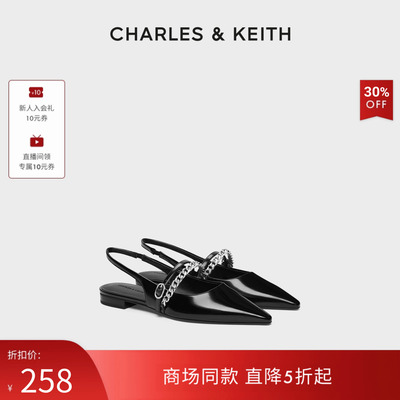 【年中折扣】CHARLES&KEITH26春新CK1-70381189平底尖头凉鞋单鞋