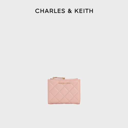 CHARLES&KEITH秋季女包CK6-10770729菱格纹多卡位短款钱包零钱包