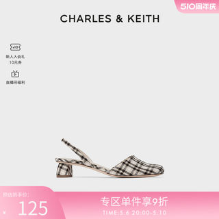CHARLES＆KEITH春夏女鞋CK1-61720088女士时尚亮面圆头低跟凉鞋女