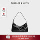 CHARLES&KEITH女包CK2 情人节礼物 40782472柔软hobo褶皱腋下包