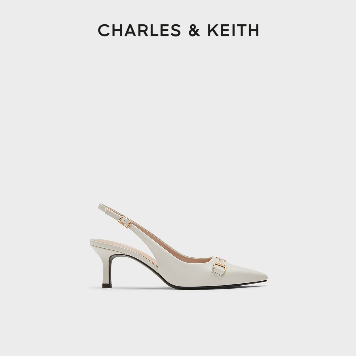 【618狂欢节】CHARLES&KEITH24新款CK1-61720178马衔扣细高跟凉鞋 女鞋 时装凉鞋 原图主图