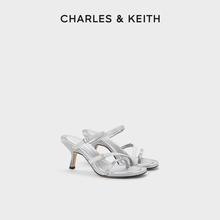 CHARLES&KEITH24夏季新款CK1-60920377法式缎带高跟凉鞋露趾凉拖