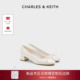CHARLES&KEITH26春新款 单鞋 CK1 60920416蝴蝶结圆头低跟芭蕾舞鞋