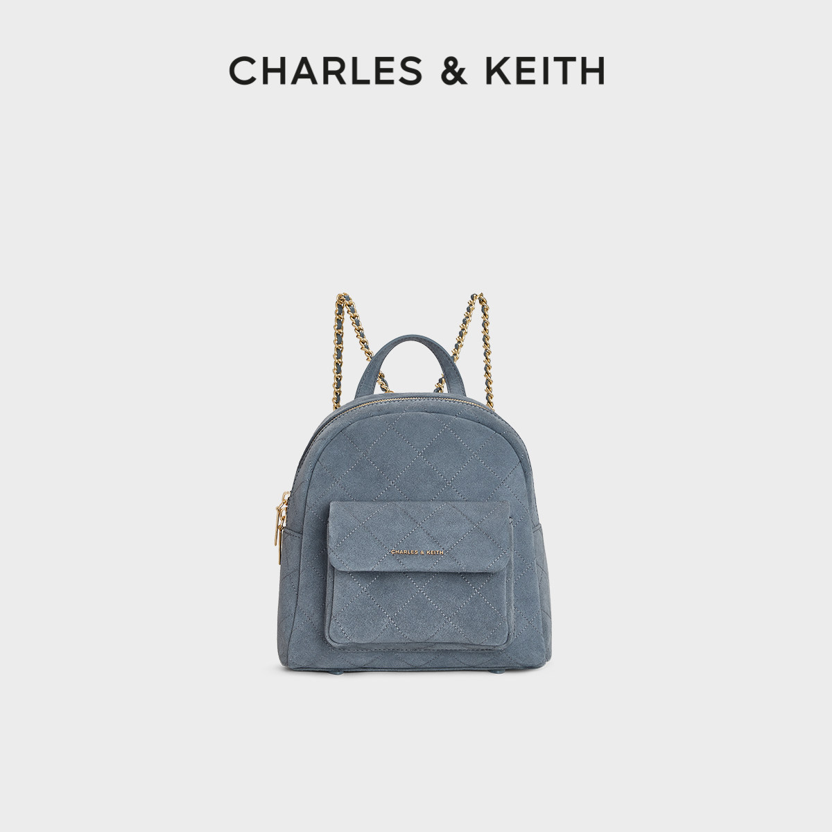 绒面菱格双肩包CHARLES&KEITH图片