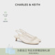 单鞋 60920418网纱蝴蝶结低跟包头凉鞋 CK1 CHARLES&KEITH26春新款