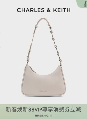 CHARLES&KEITH25秋新款CK2-20271604拉链简约通勤轻便链条腋下包