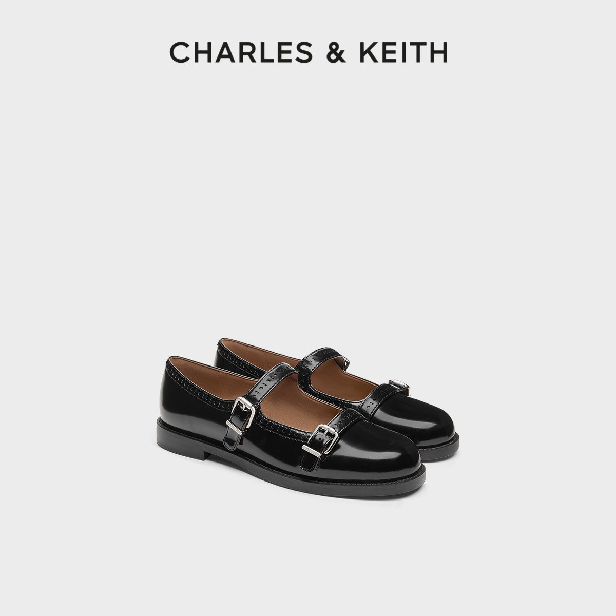 CHARLES&KEITH26春新款CK1-70381187复古漆皮平底玛丽珍鞋小皮鞋,女鞋,玛丽珍鞋,淘宝优惠券,粉丝福利购,淘宝优惠卷