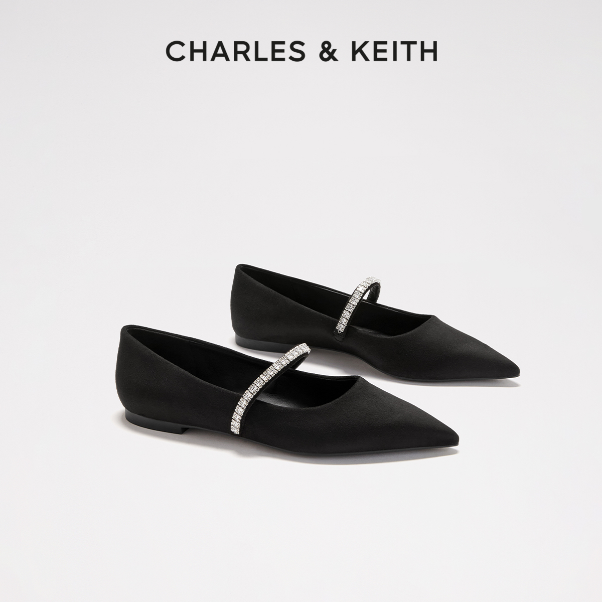 CHARLES&KEITH尖头平跟单鞋