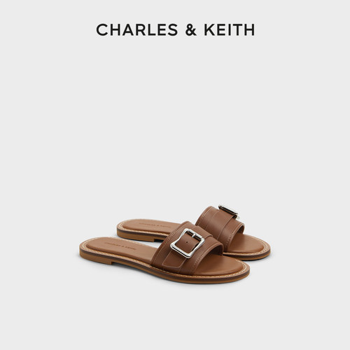 CHARLES&KEITH平底一字拖鞋外穿