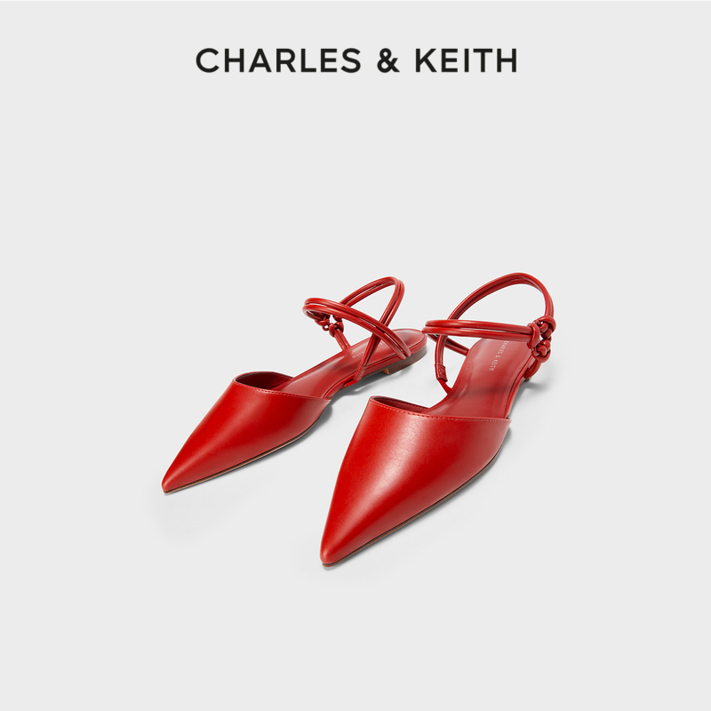 CHARLES&KEITH春夏女鞋CK1-70900377女士腕带尖头平跟凉鞋-封面