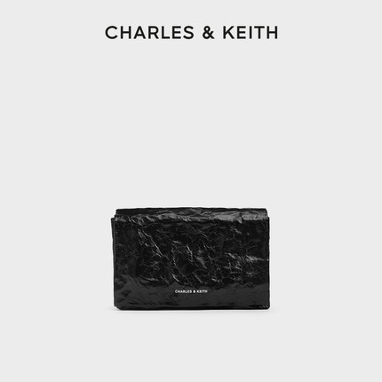 【520礼物】CHARLES&KEITH24夏新款CK2-80782348褶皱翻盖式小方包