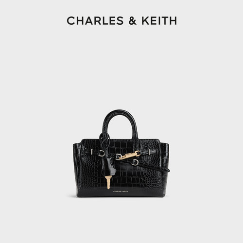 CHARLES＆KEITH时尚鳄鱼纹托特包