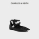 CHARLES&KEITH秋冬女鞋 单鞋 CK1 70381061气质腕带尖头玛丽珍鞋