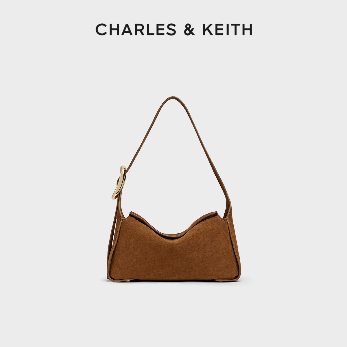 复古绒面腋下包CHARLES＆KEITH图片