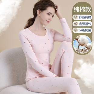 女士纯棉套装 保暖内衣秋冬季 薄款 线衣线裤 打底全棉棉毛衫 秋衣秋裤