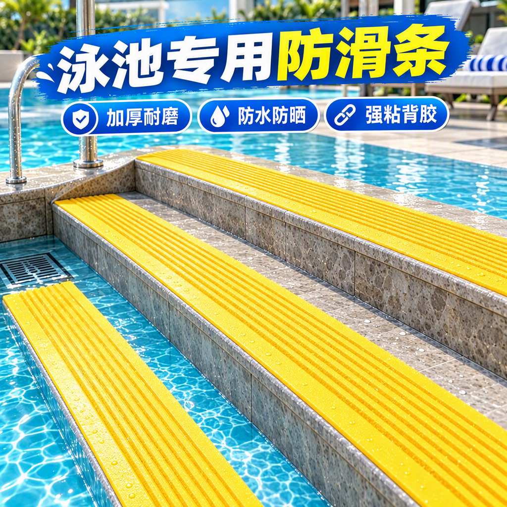 防水防潮泳池防滑胶条台阶防摔自粘保护垫加厚耐磨锯齿缓冲止滑贴