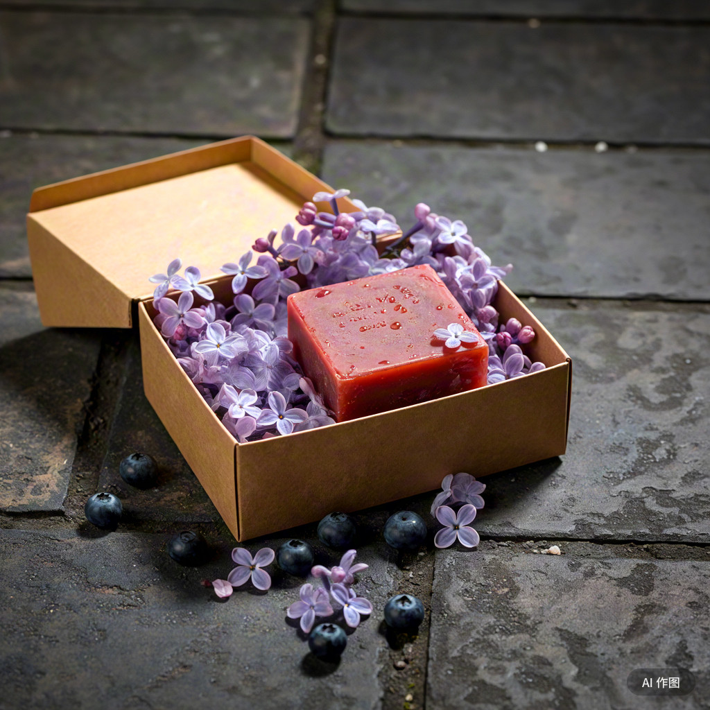 蓝莓丁香花手工皂 蓝庄当年老皂ph7 植物天然古法冷制洗脸手发澡