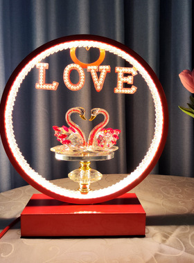 结婚台灯婚房床头灯卧室陪嫁灯婚庆红色一对长明灯新婚礼物送新人