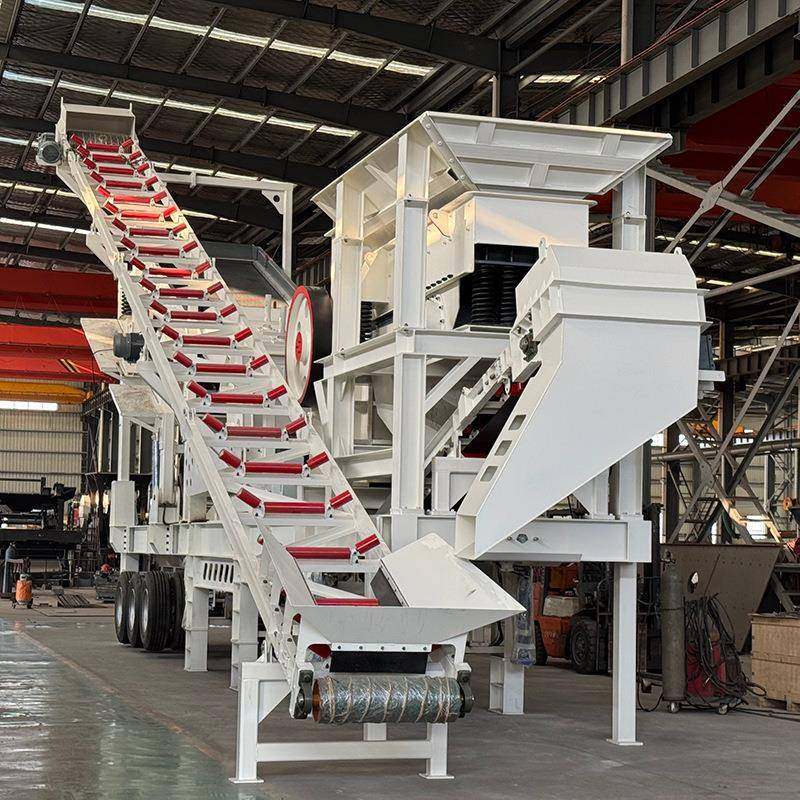 轮胎式移动破碎站颚式破碎一体机反击式车圆锥站重型