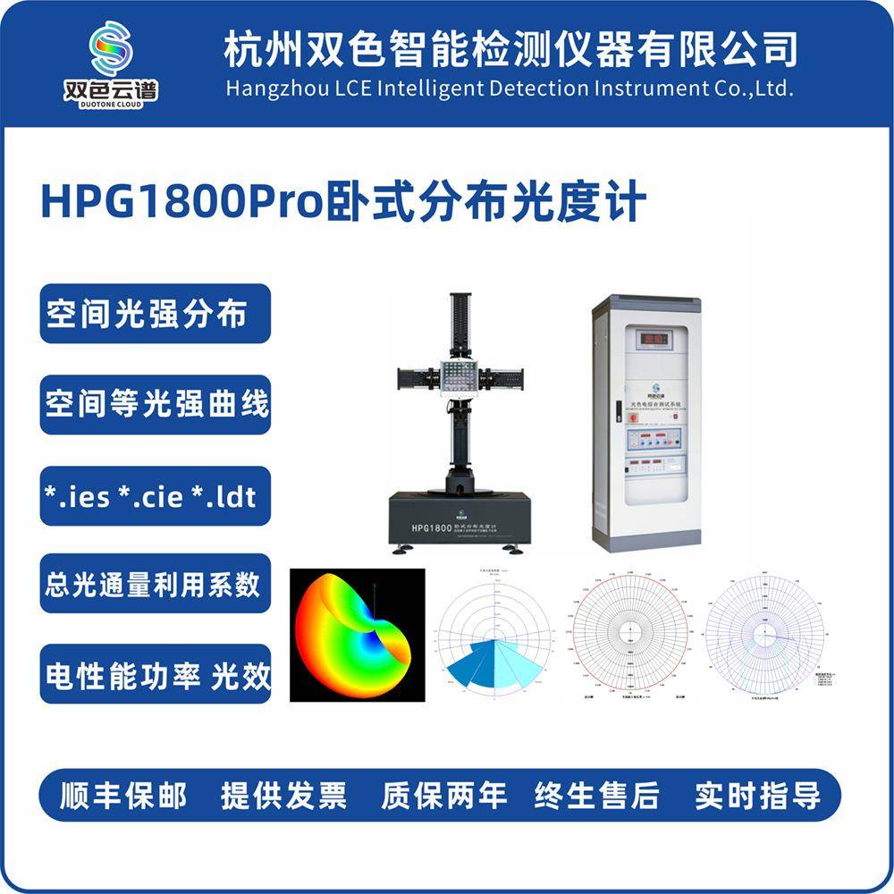 HPG1900分布光度计IES光强分布测试仪配光曲线UGR炫光照度亮度