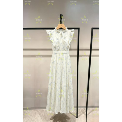 女装连衣裙2026夏季新时尚舒适荷叶边收腰印花茶歇裙32627A017_GU