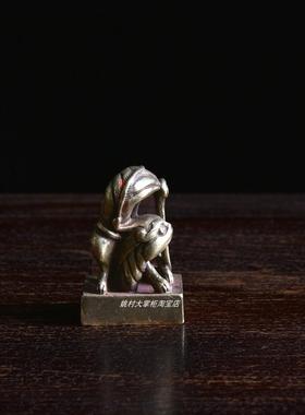 仿古黄铜大将军印摆件瑞兽铜雕