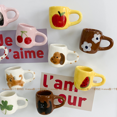 可爱ins韩国陶瓷杯子冰箱贴